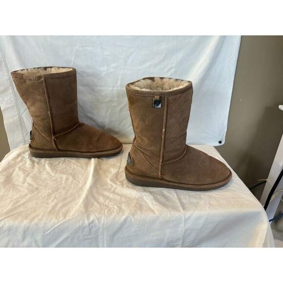 Bear paw Bianca Suede Sheerling Boot Mid Calf Metal Details Size 7 - Picture 6 of 10